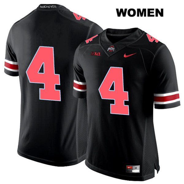 Ohio State Buckeyes Women's Chris Chugunov #4 Red Number Black Authentic Nike No Name College NCAA Stitched Football Jersey YX19S81ES